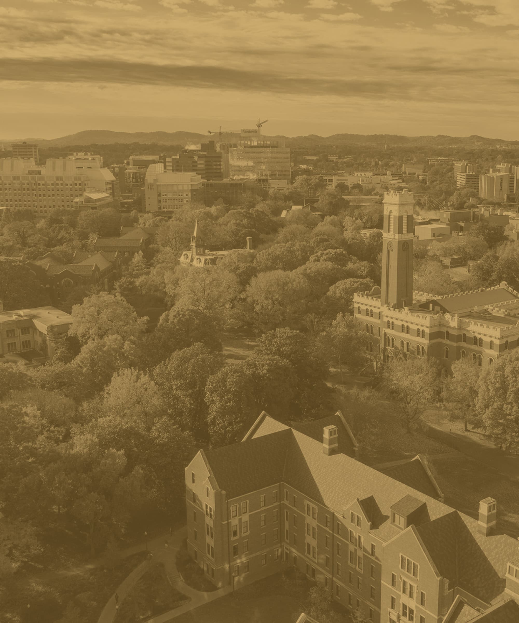 University campus seen from above